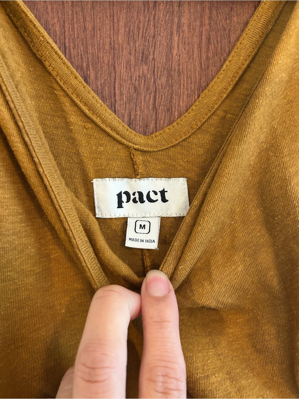 Pact Mustard Tie-Shoulder Wide-Leg Jumpsuit - Picture 3 of 3